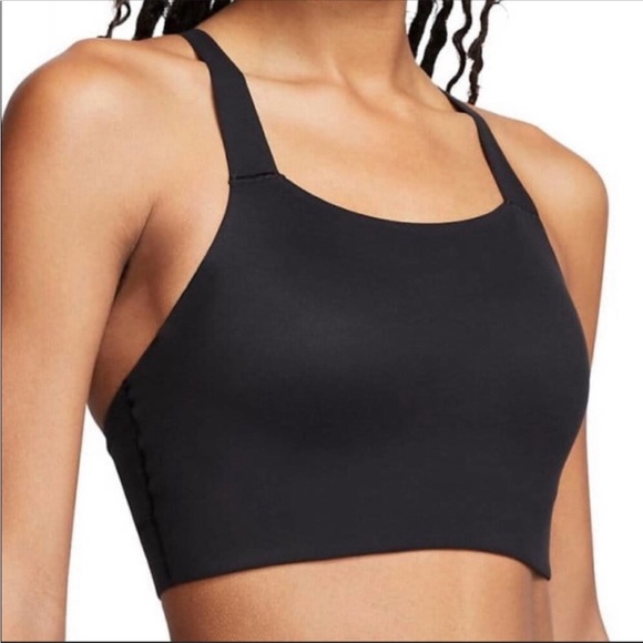 Nike Swoosh Luxe Medium-Support Padded Sports Bra Black XL CJ0544 - Picture 2 of 11
